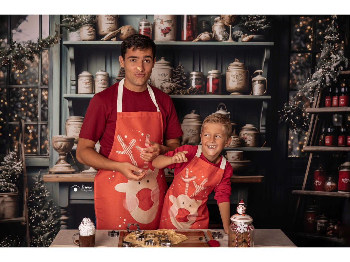Fondo fotográfico de esquina de Navidad Outside Kitchen II + New Spring – conjunto de cocina navideña con suelo | Colors&Drops