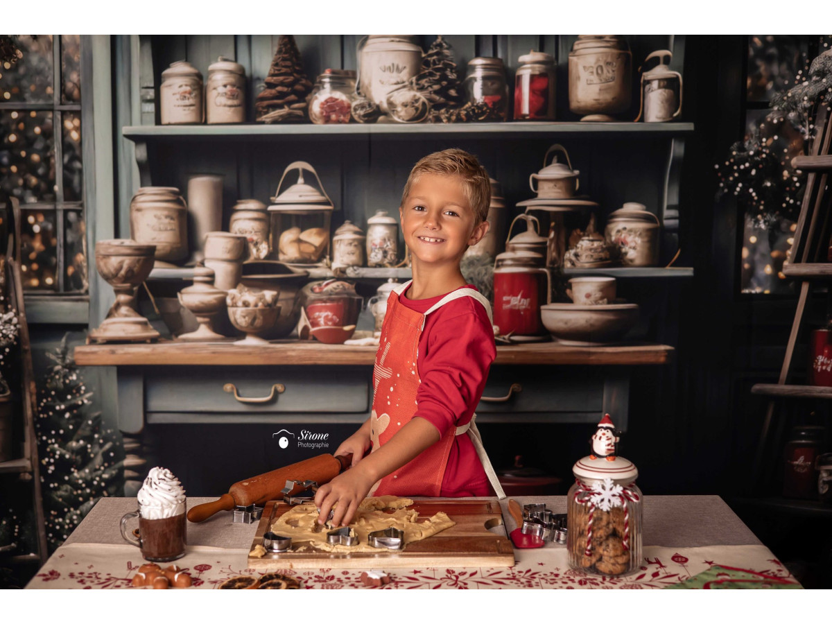 Fondo fotográfico de esquina de Navidad Outside Kitchen II + New Spring – conjunto de cocina navideña con suelo | Colors&Drops
