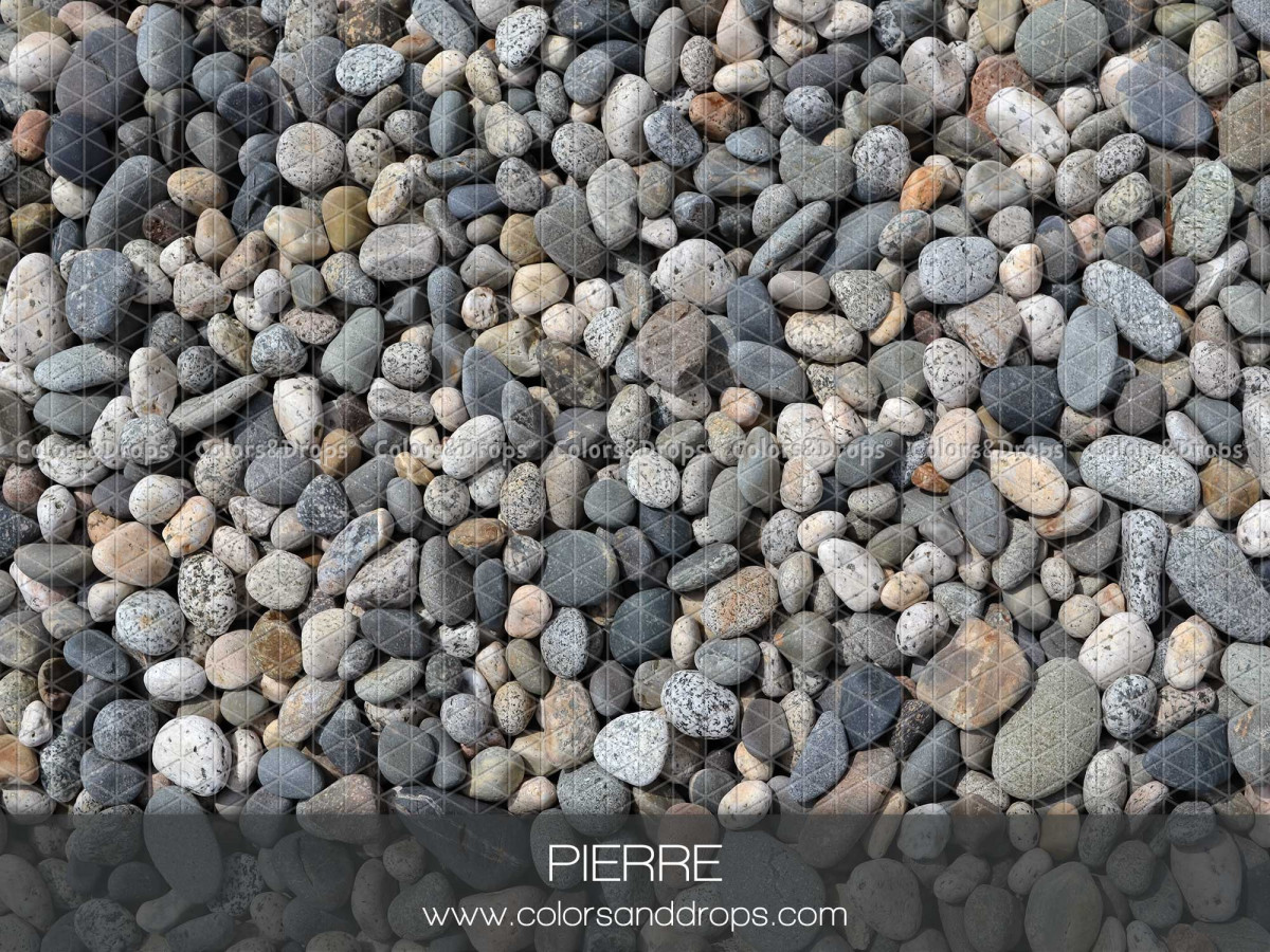 Photo floor Pierre – grey and beige pebbles seen from above | Colors&Drops