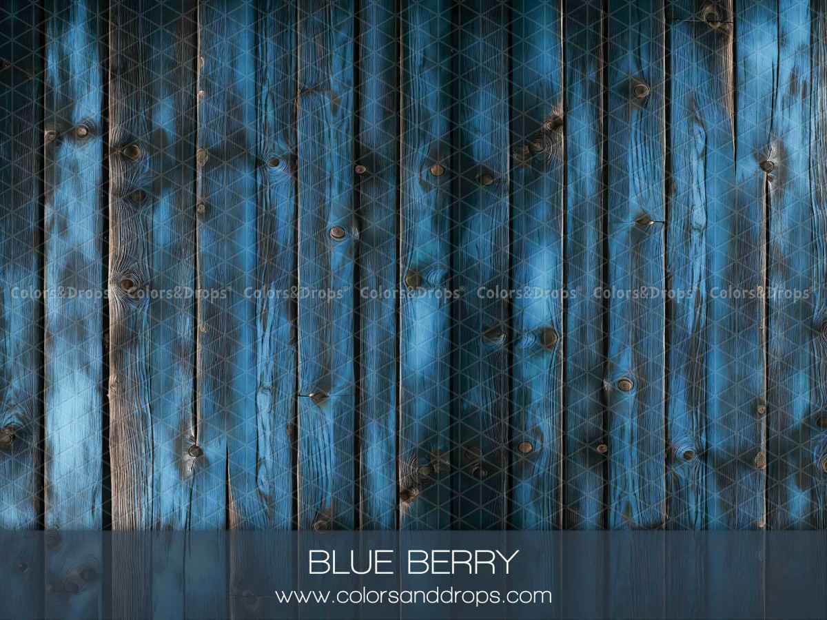 Photo floor Blue Berry – aged blue painted wooden planks | Colors&Drops