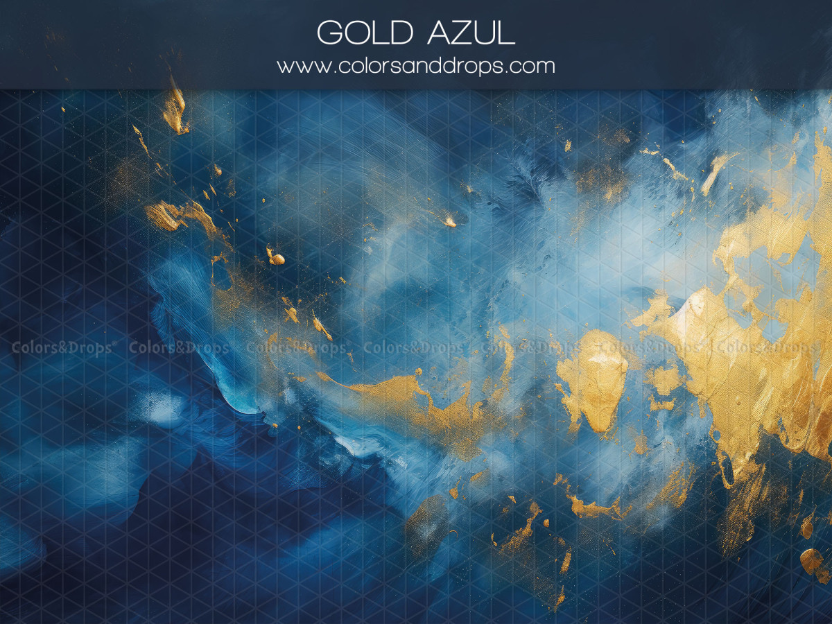 Navy blue textured photo backdrop & floor Gold Azul – navy blue painted texture with gold leaf | Colors&Drops