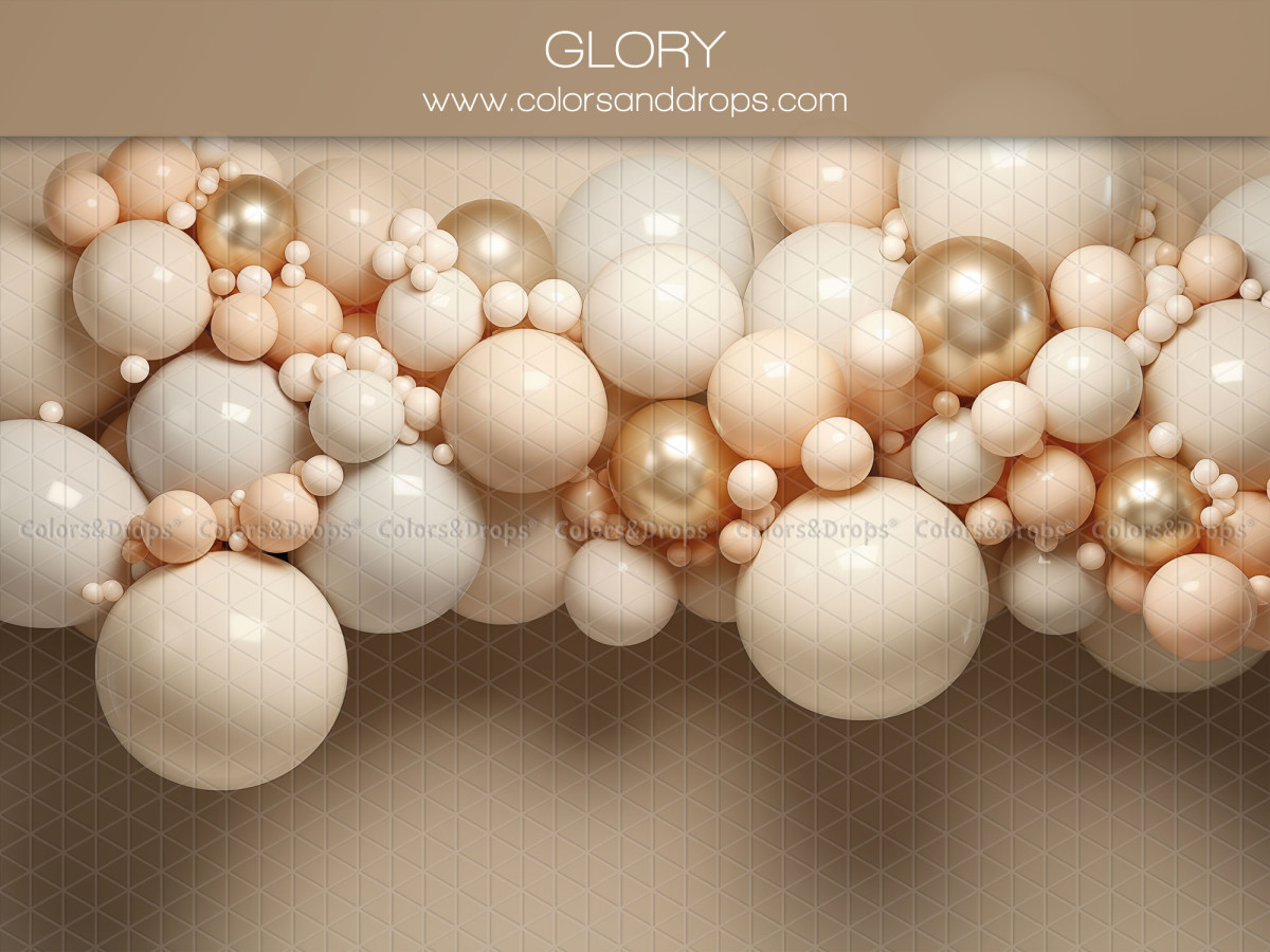 Fondo fotográfico de bebé y smash cake Glory – guirnalda de globos crema y dorados | Colors&Drops