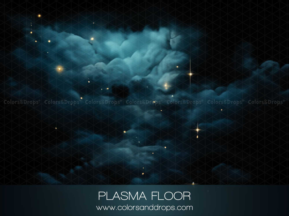 Midnight blue textured photo backdrop & floor Plasma Floor – dark navy clouds with stars | Colors&Drops
