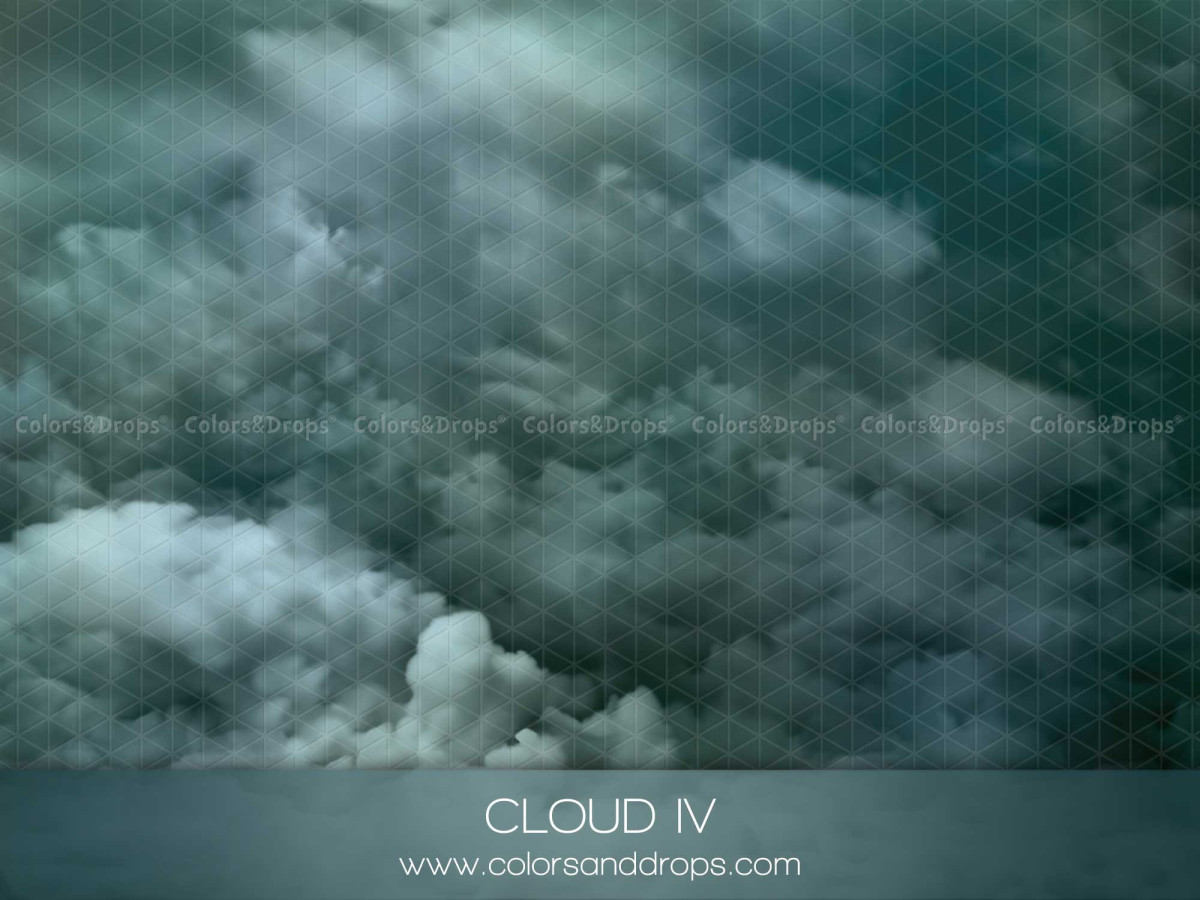 Blue green textured photo backdrop & floor Cloud IV – dark blue-green cloudy sky | Colors&Drops