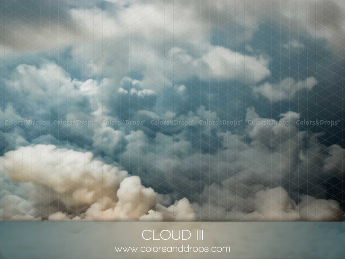 Fond photo bleu gris texturé Cloud III – ciel nuageux bleu avec nuages crème | Colors&Drops