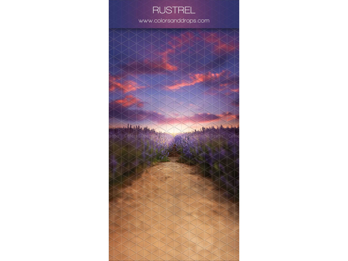 Fond photo infini avec sol Rustrel – chemin de terre sous un ciel violet au coucher du soleil | Colors&Drops