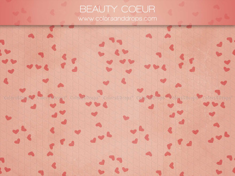 Fond photo Saint-Valentin Beauty Coeur – petits cœurs rouges sur planches de bois roses | Colors&Drops