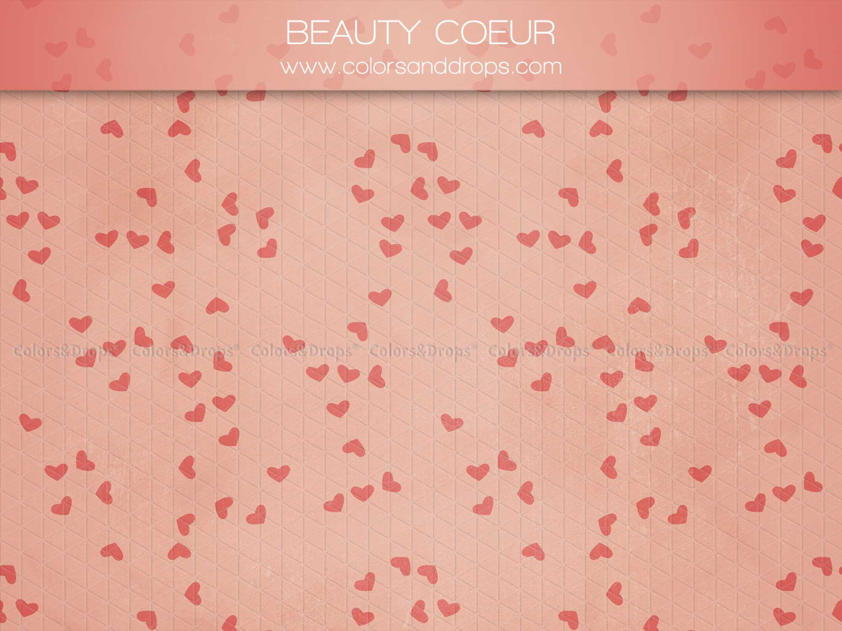 Valentine's Day photo backdrop Beauty Coeur – small red hearts on pink wooden planks | Colors&Drops