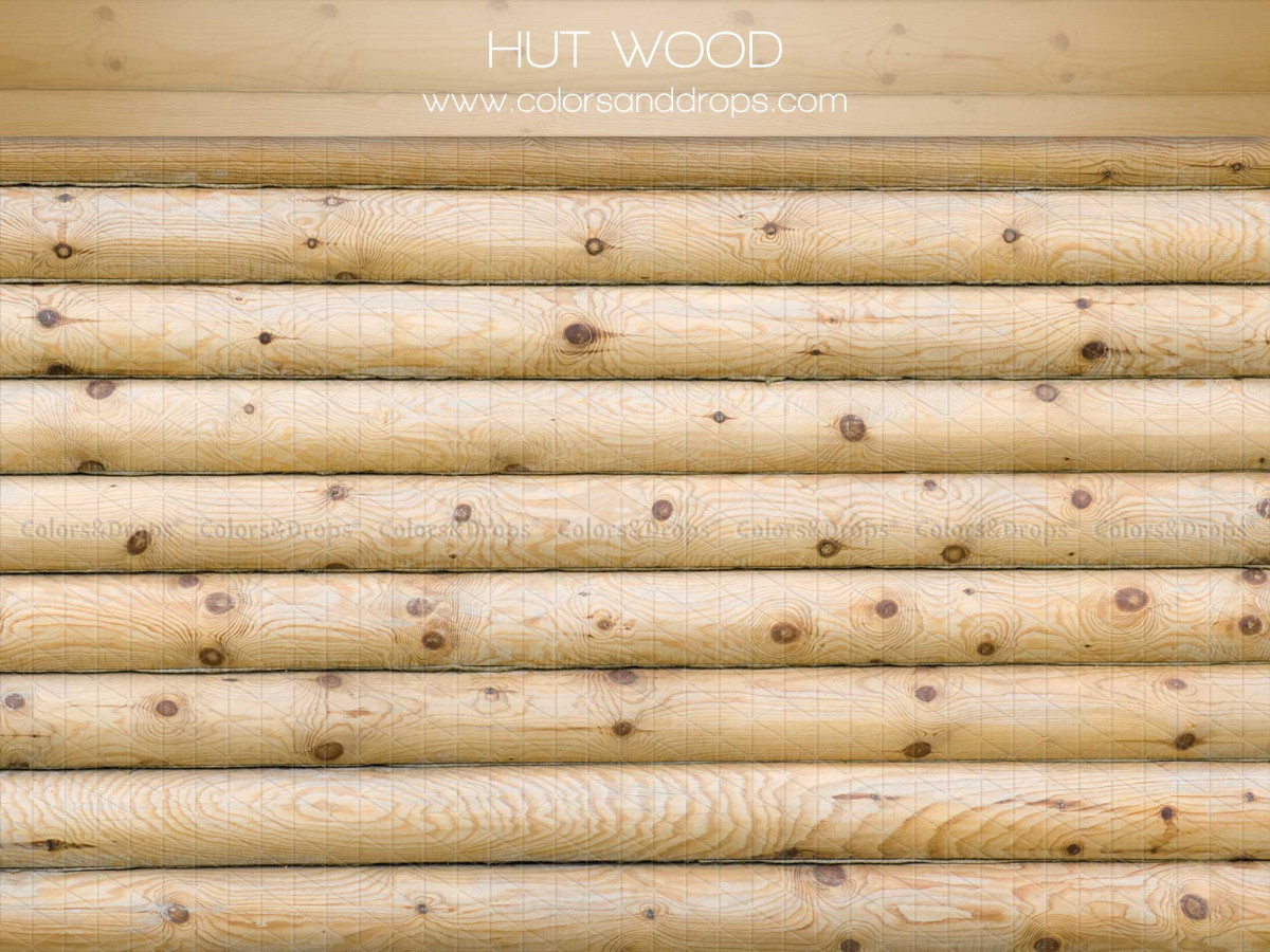 Sol photo Hut Wood – rondins de bois clair | Colors&Drops