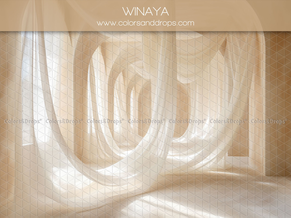 Maternity & portrait photo backdrop Winaya – cream sheer fabric draped in arches | Colors&Drops