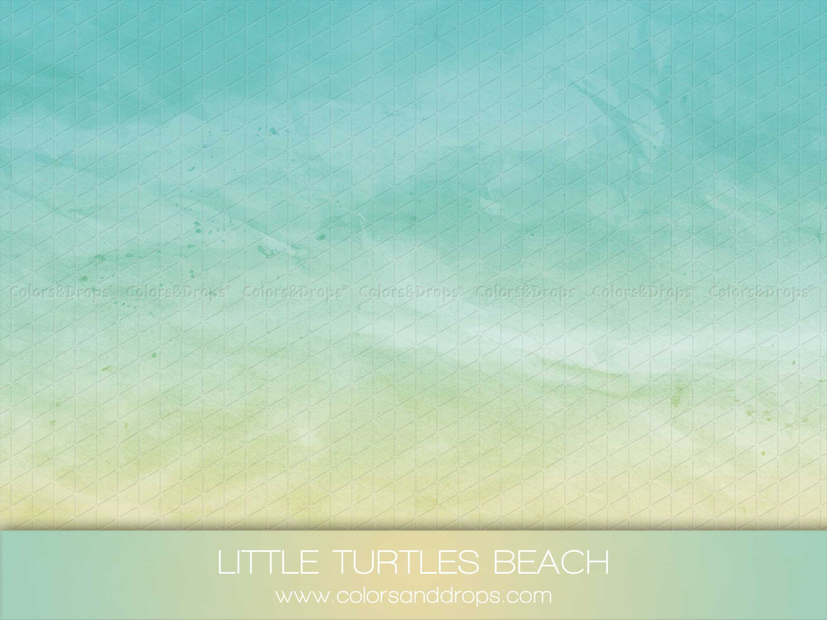 Fond et sol photo d'été Little Turtles Beach – texture aquarelle turquoise et sable | Colors&Drops