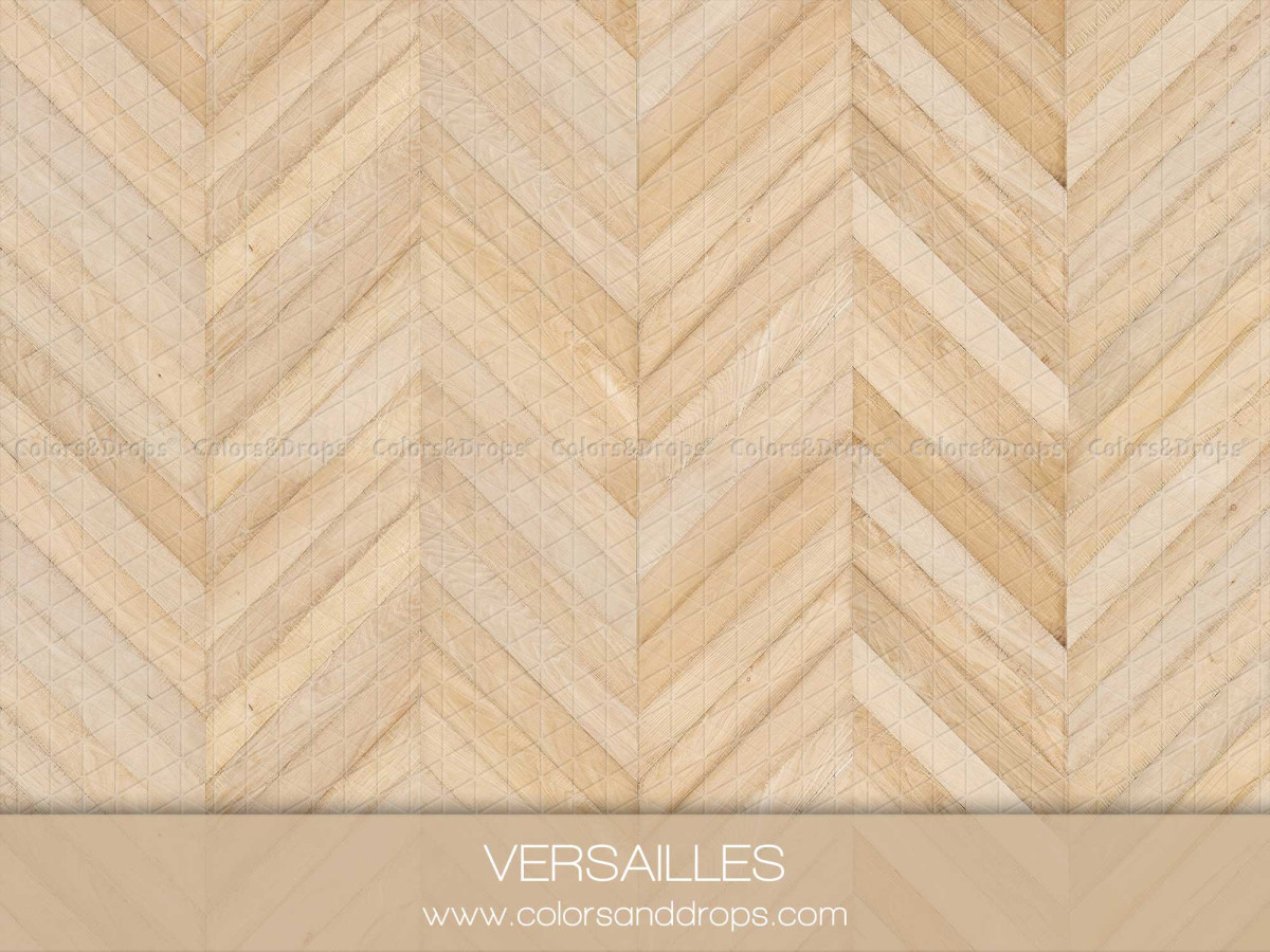 Sol photo Versailles – parquet chevron en bois clair | Colors&Drops