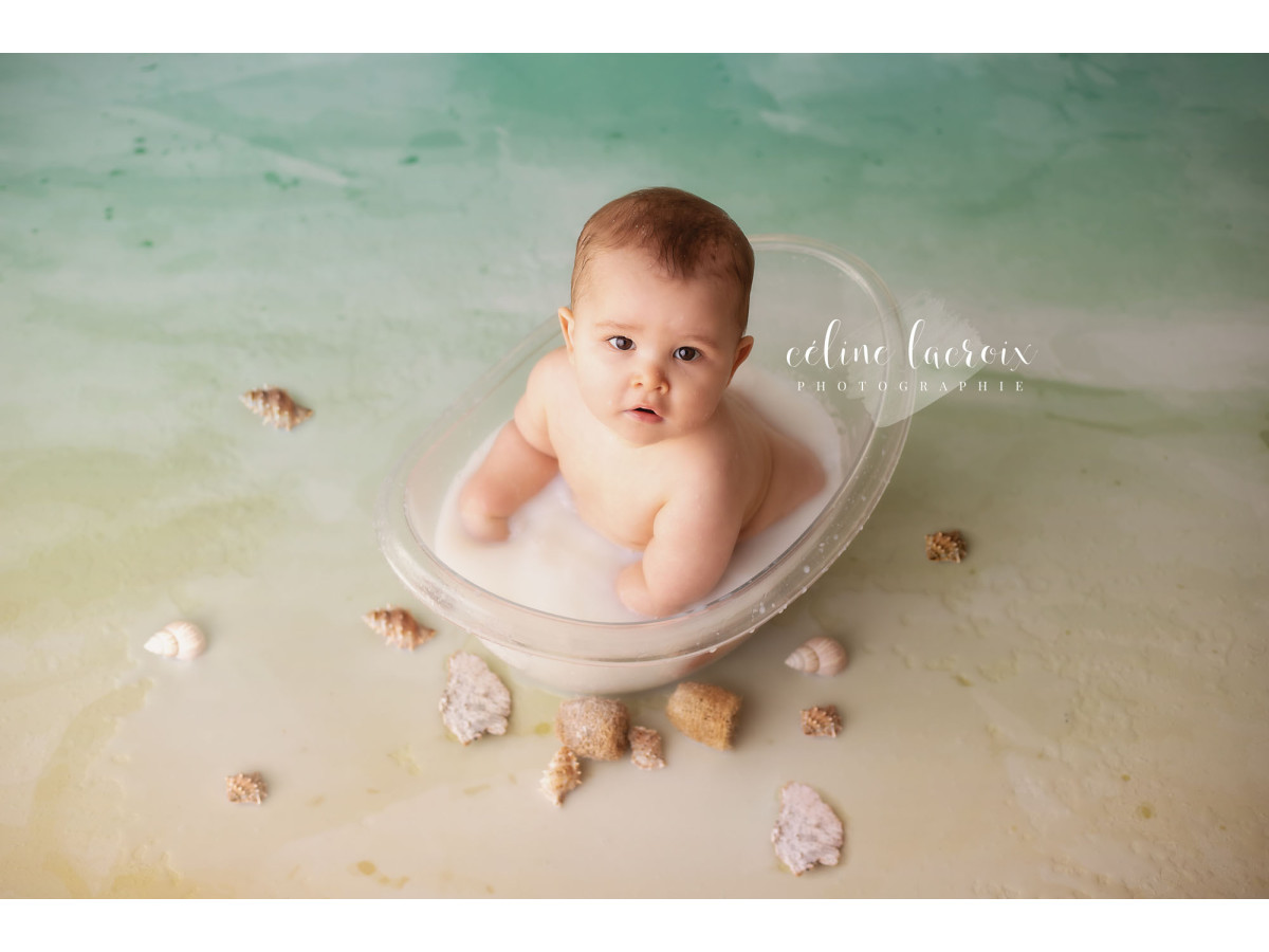 Fondo y suelo fotográficos de verano Little Turtles Beach – textura acuarela turquesa y arena | Colors&Drops