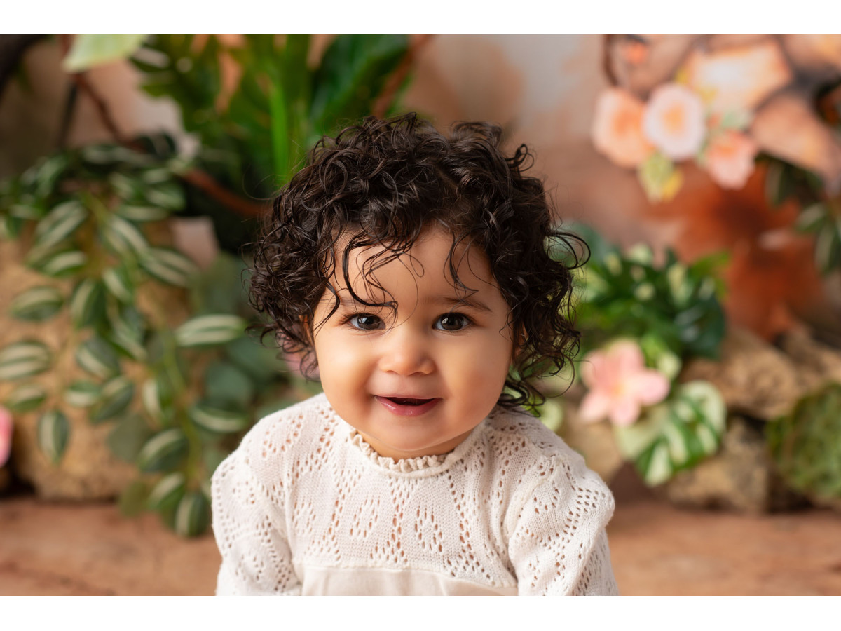 Fond photo bébé et smash cake Paresseux – paresseux dans la jungle avec lianes | Colors&Drops