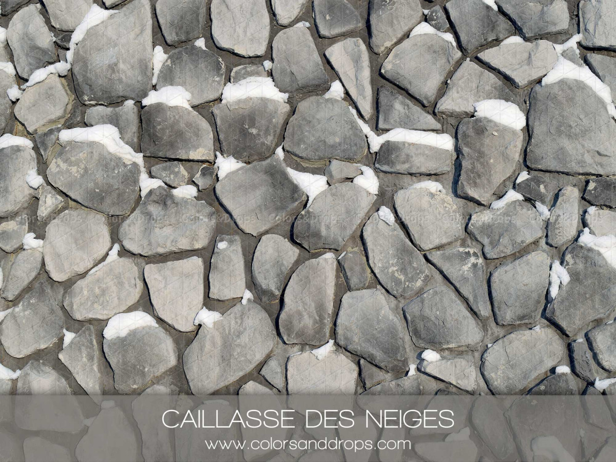 Christmas photo backdrop & floor Caillaisse des Neiges – grey stone floor with snow | Colors&Drops