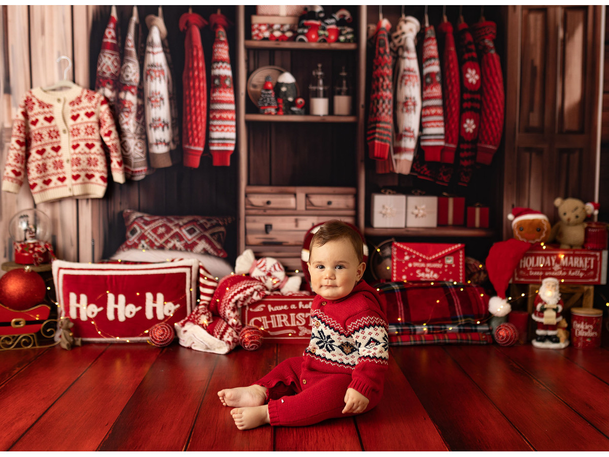 Fond photo Le Dressing de Noel – dressing de Noël avec pulls et cadeaux | Colors&Drops