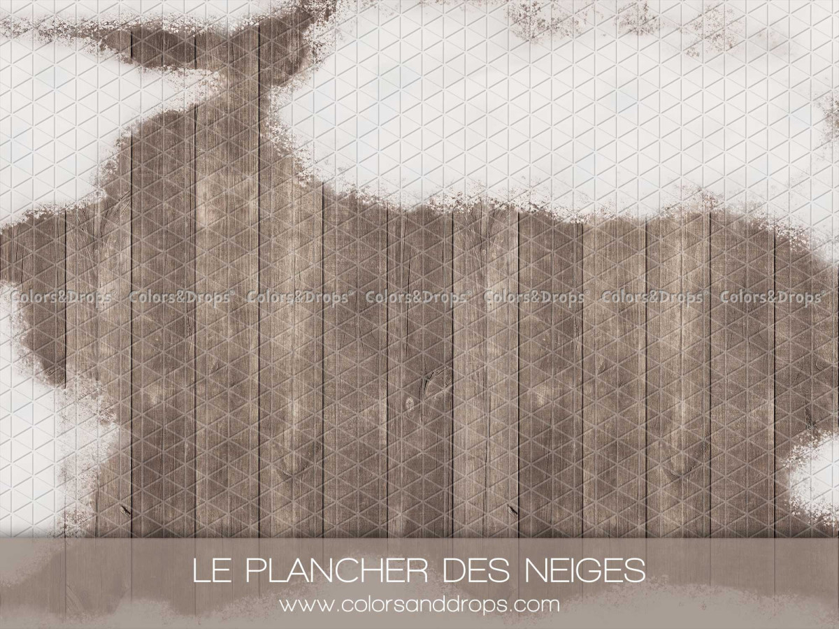 Fondo y suelo fotográficos de Navidad Le Plancher des Neiges – suelo de madera gris con bordes nevados | Colors&Drops