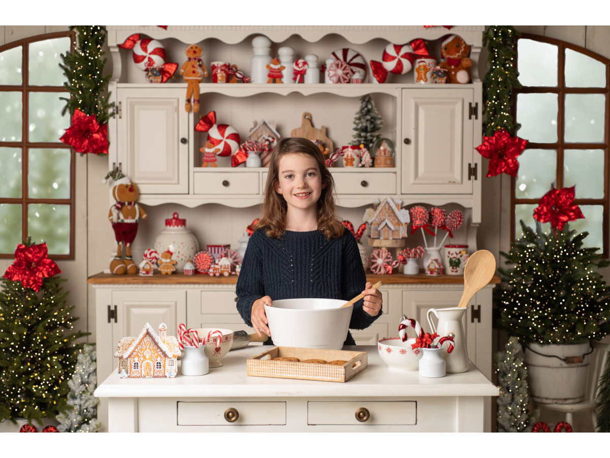 Fond photo d'angle de Noël La Cuisine Gourmande – cuisine gourmande de Noël avec plancher | Colors&Drops