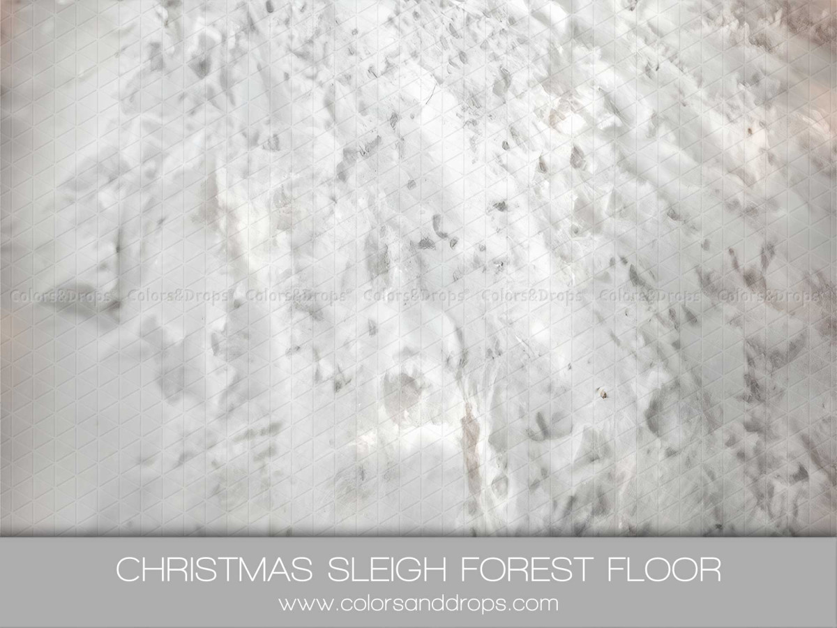 Photo backdrop & floor Christmas Sleigh Forest Floor – snow floor with footprints | Colors&Drops