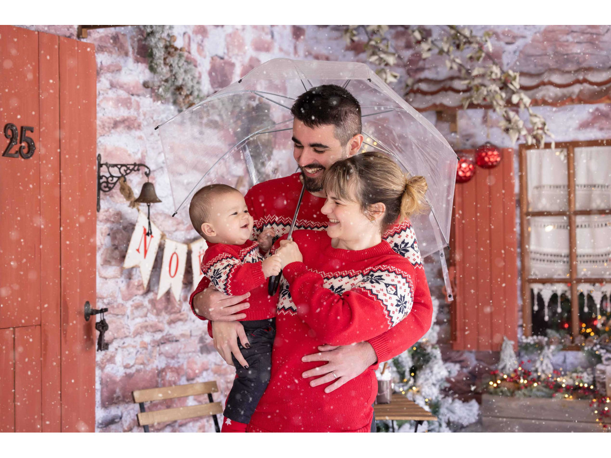 Fondo fotográfico de esquina de Navidad Fenetre sur Rue – ventana a la calle nevada | Colors&Drops