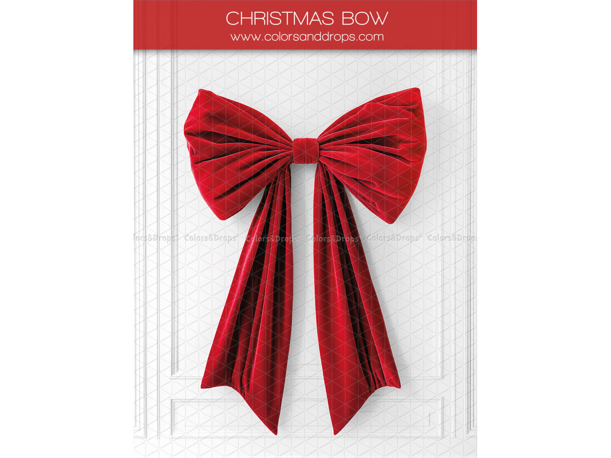 Fondo fotográfico Christmas Bow – gran lazo rojo sobre fondo blanco | Colors&Drops