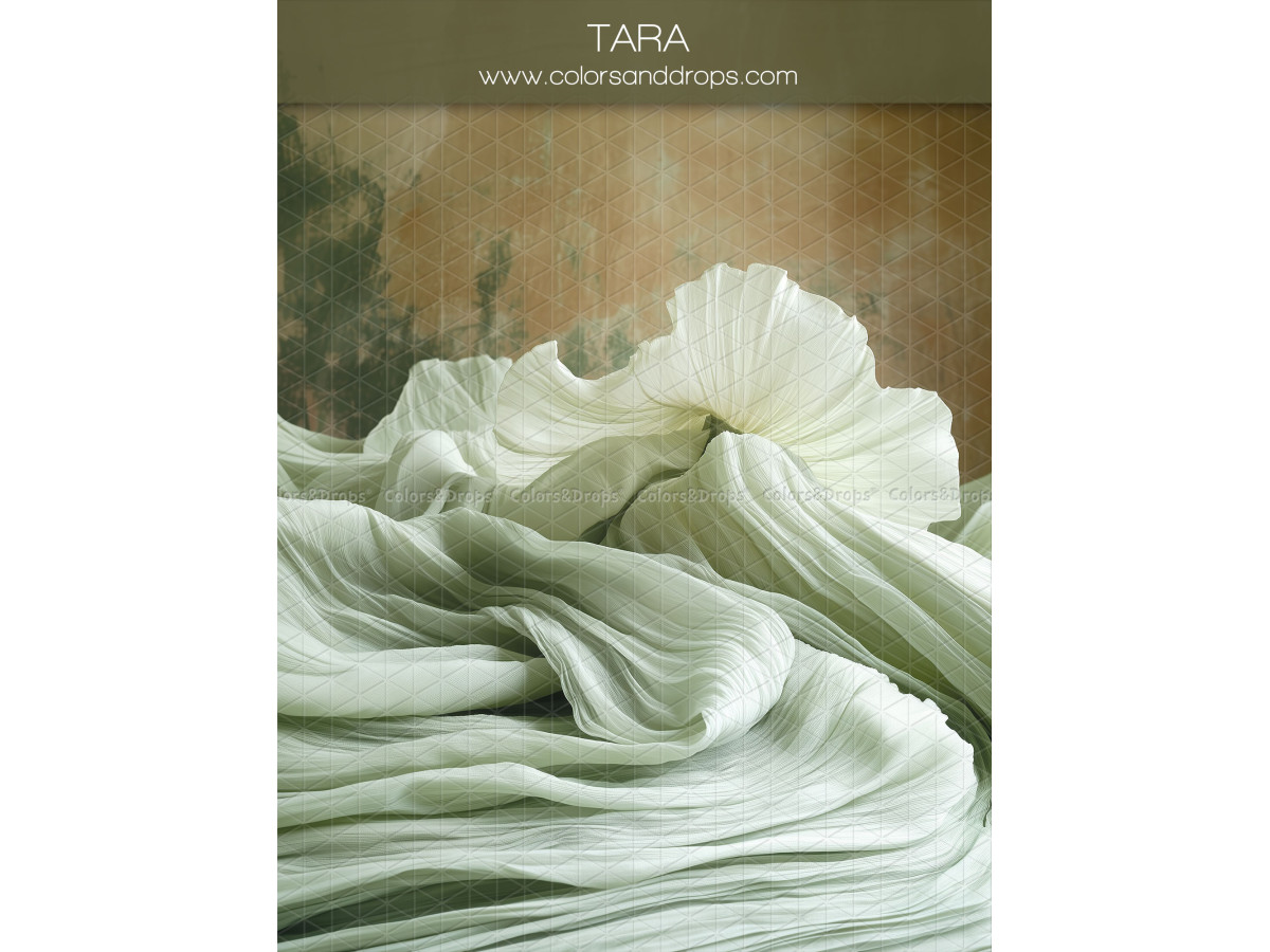 Maternity & portrait photo backdrop Tara – pleated sage green fabric drape | Colors&Drops