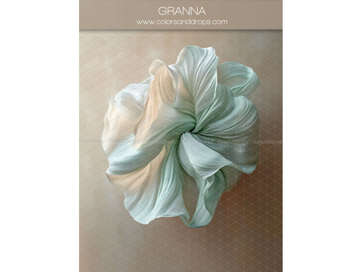 Maternity & portrait photo backdrop Granna – sea-green and peach fabric flower | Colors&Drops