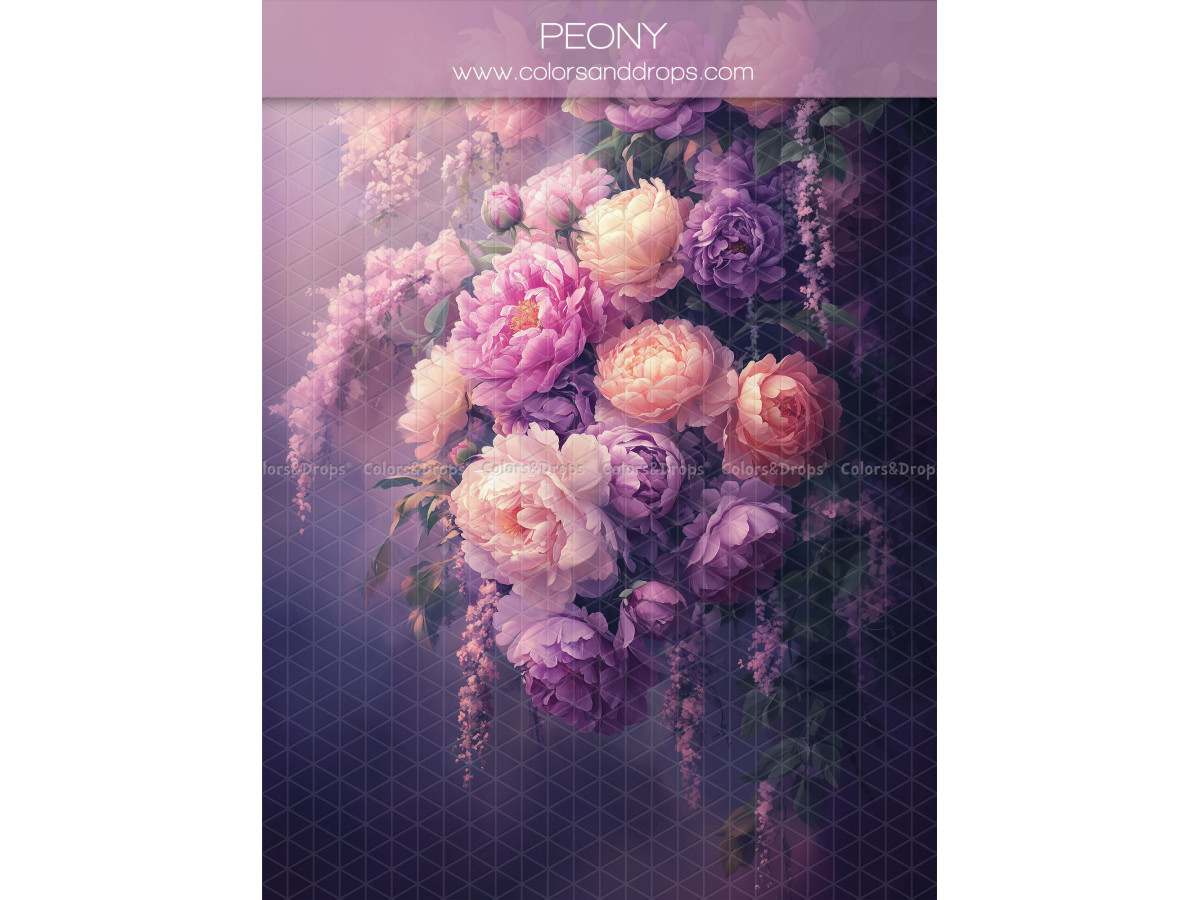 Maternity & portrait photo backdrop Peony – bouquet of pink and purple peonies | Colors&Drops
