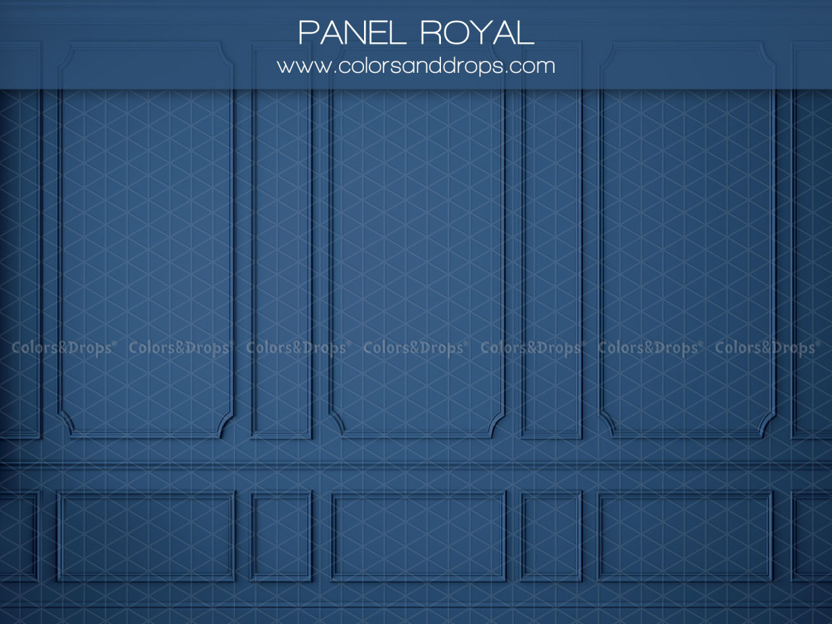Fondo fotográfico azul real texturizado Panel Royal – pared con molduras azul real | Colors&Drops