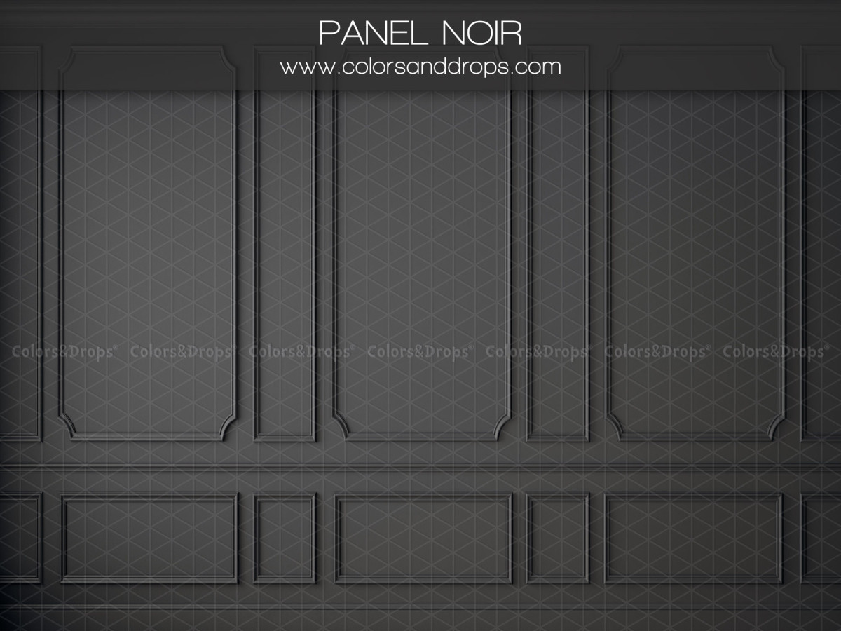Fondo fotográfico negro texturizado Panel Noir – pared con molduras negra | Colors&Drops