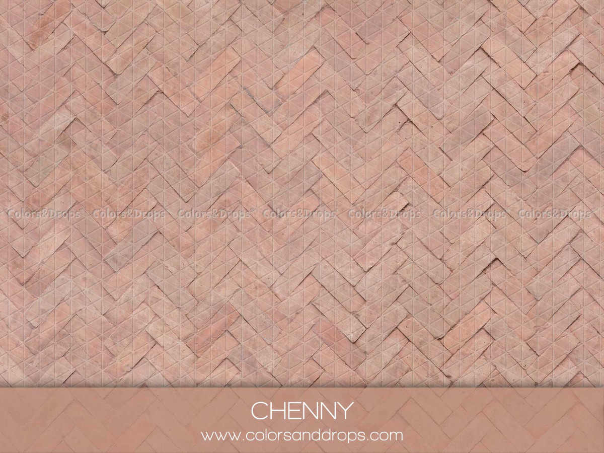 Photo floor Chenny – pink herringbone brick floor | Colors&Drops