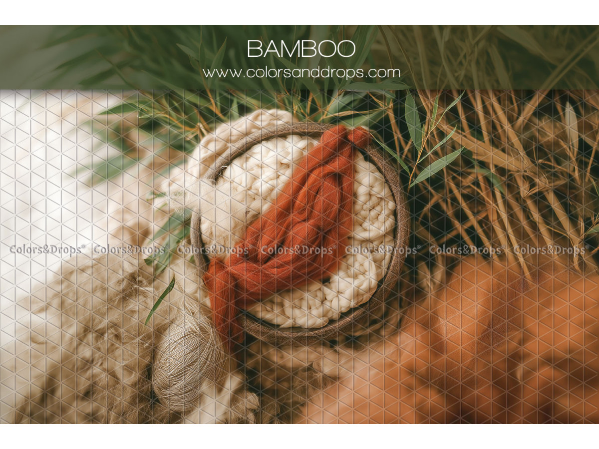 Newborn photo backdrop Bamboo – nest with rust knit and dried grasses | Colors&Drops