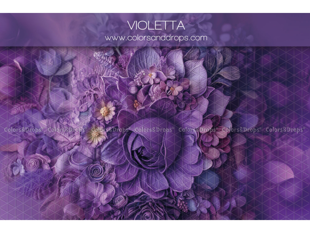 Newborn photo backdrop Violetta – purple relief flowers | Colors&Drops