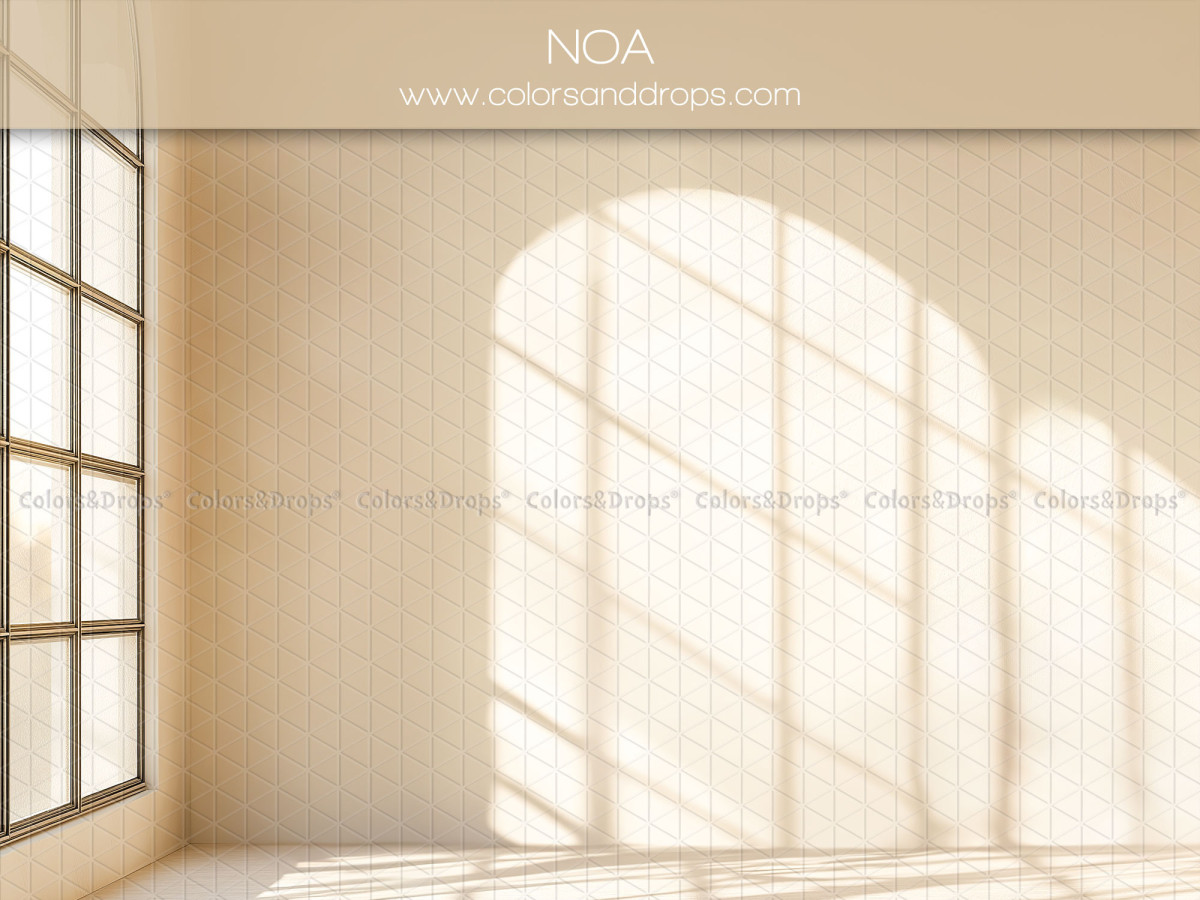 Fondo fotográfico de embarazo y retrato Noa – pared crema con gran sombra de ventana arqueada | Colors&Drops