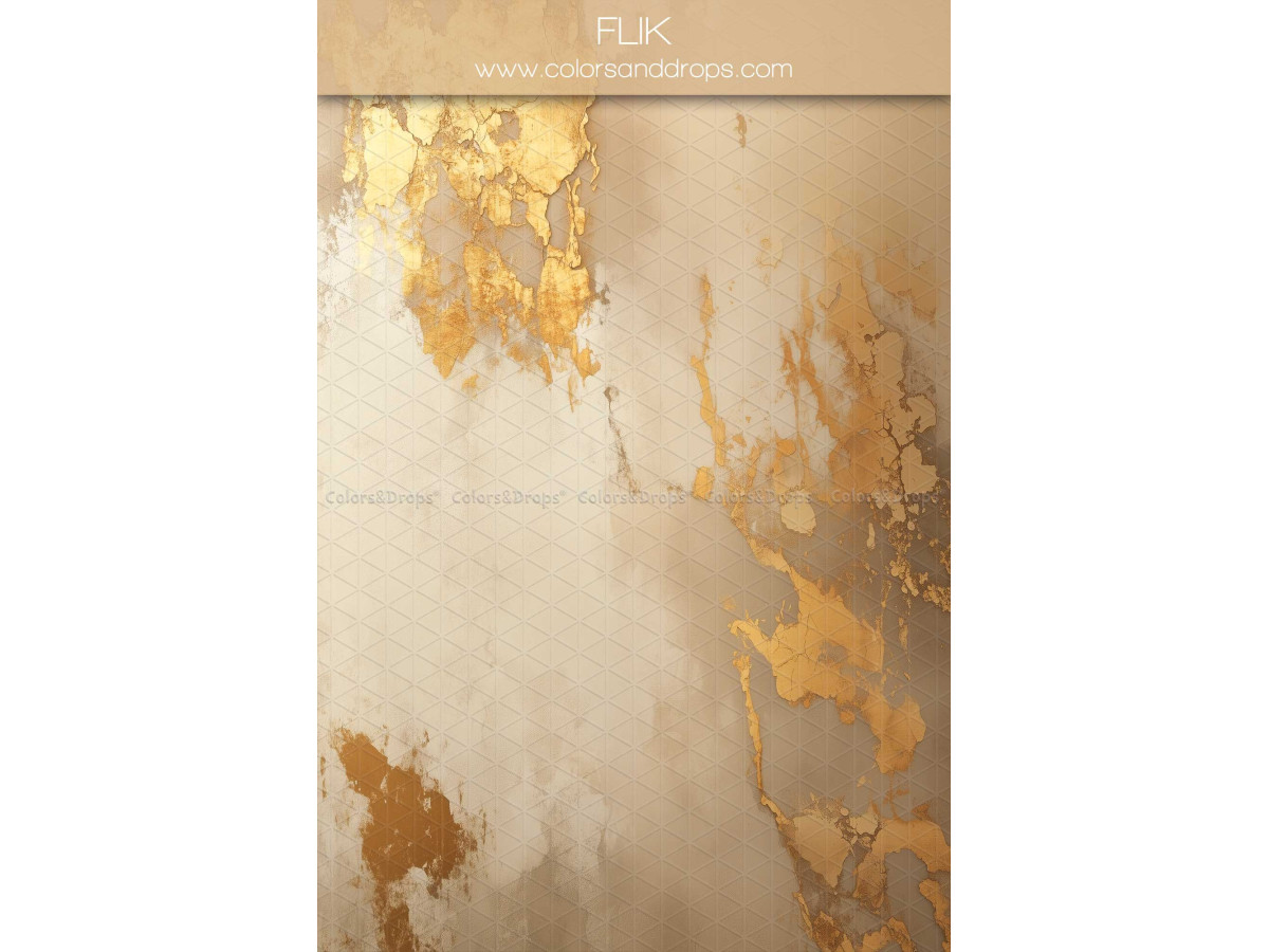 Fond photo crème texturé Flik – texture effet plâtre crème et feuille d'or | Colors&Drops