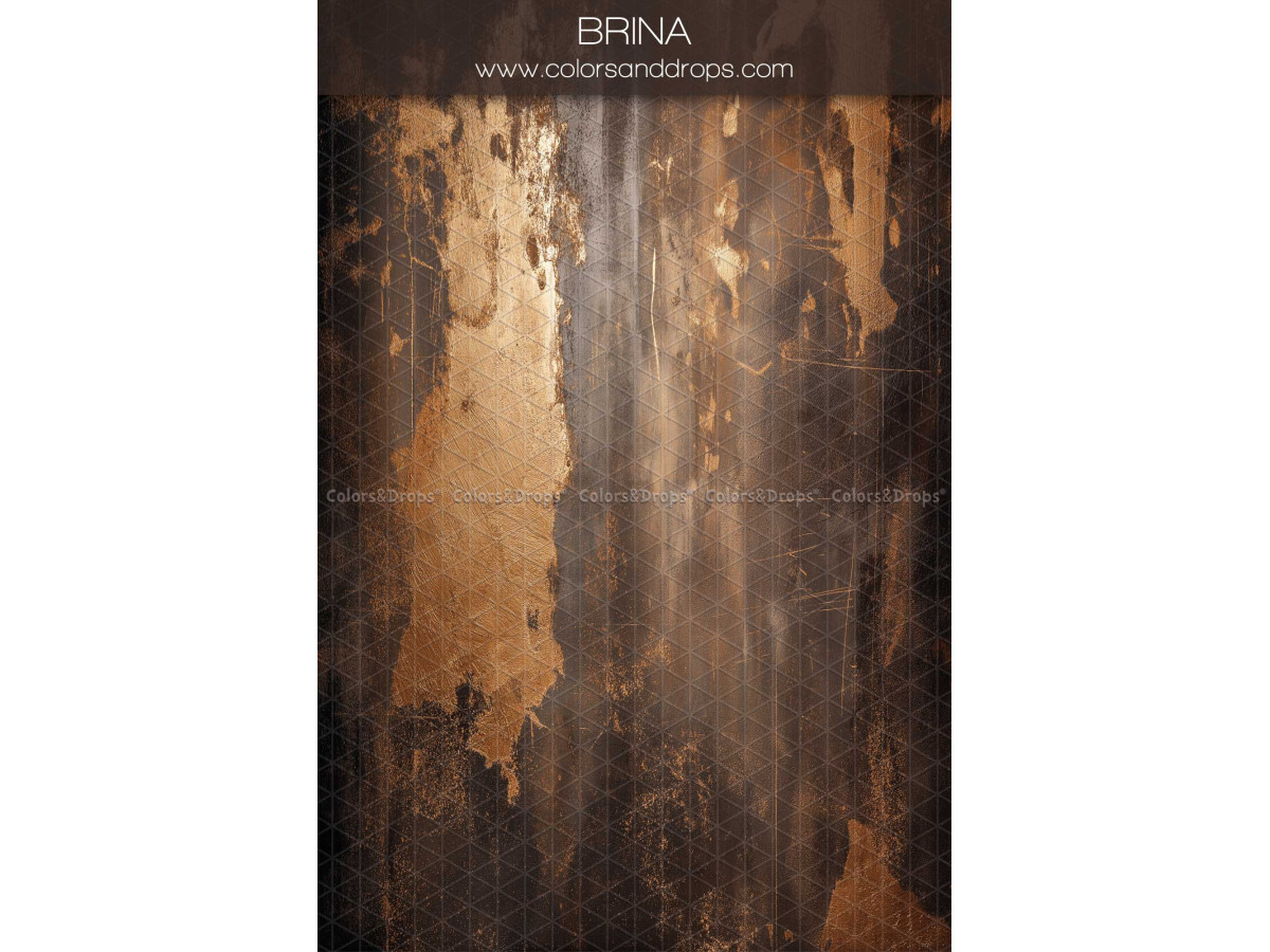 Brown textured photo backdrop & floor Brina – dark brown and gold painted texture | Colors&Drops