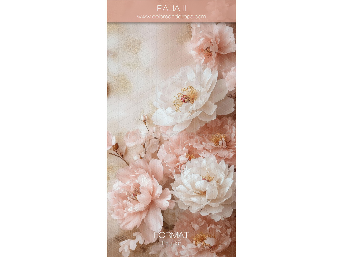 Photo backdrop Palia II – painted pink and white peonies | Colors&Drops