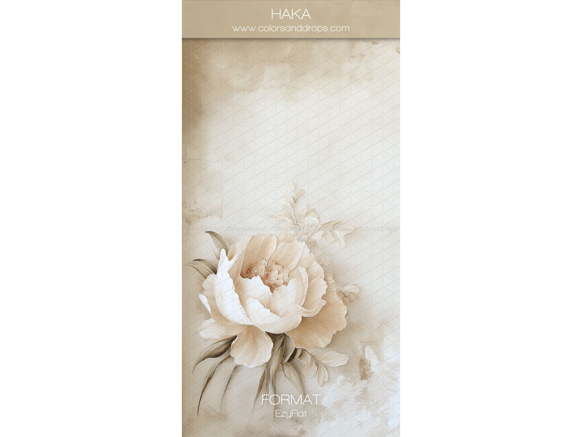 Fond photo Haka – pivoine crème peinte en bas de cadre | Colors&Drops