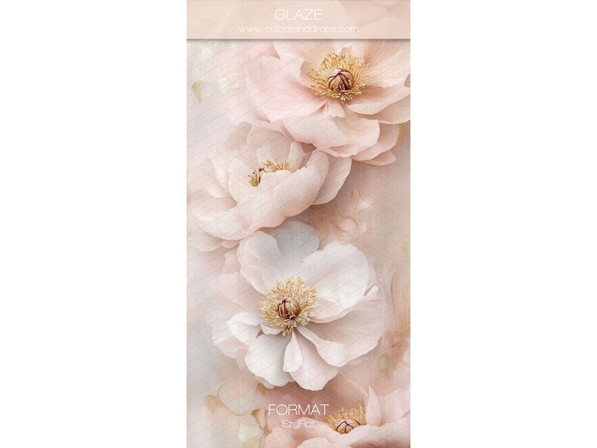 Photo backdrop Glaze – cascading painted pale pink flowers | Colors&Drops