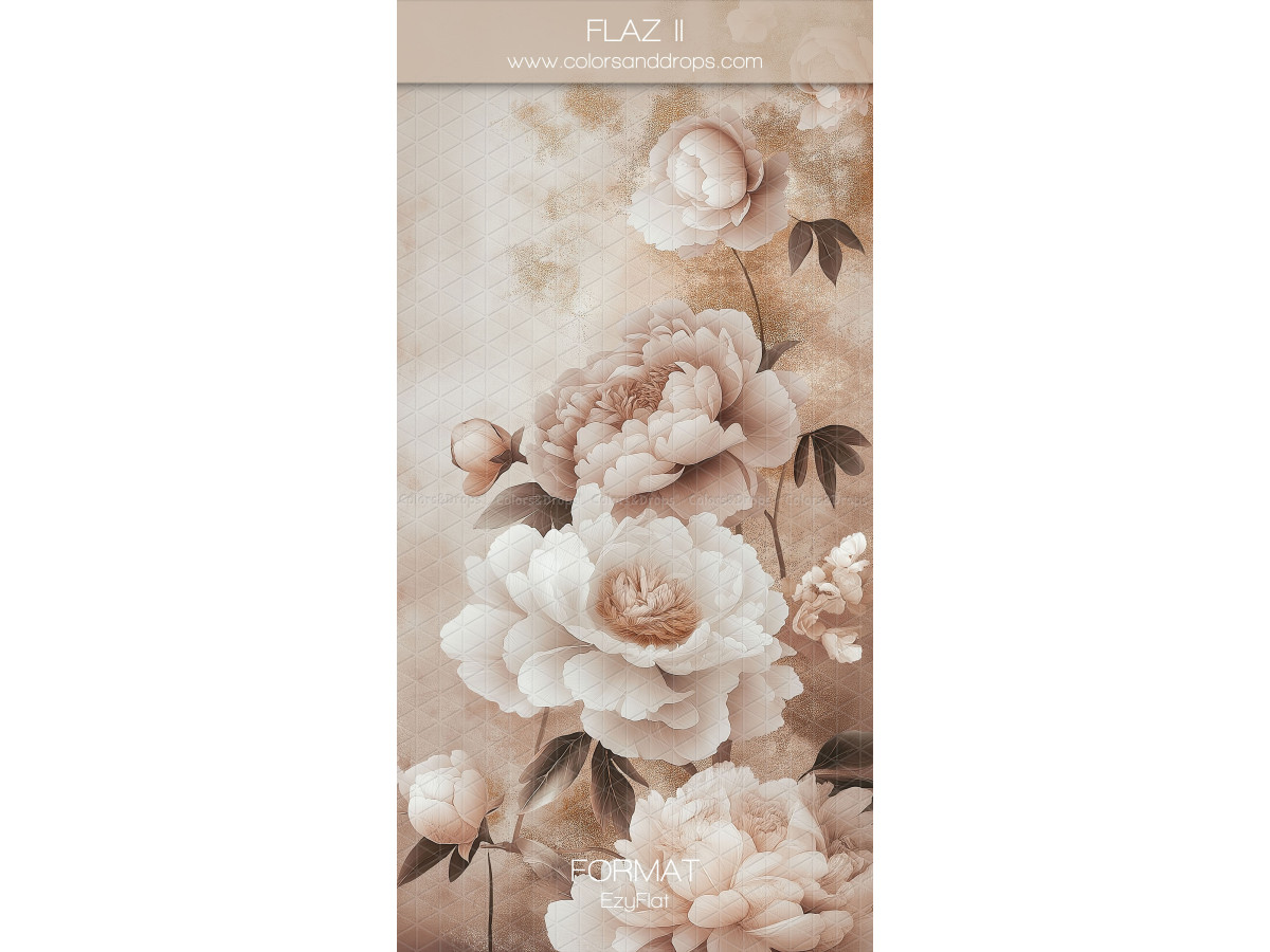 Photo backdrop Flazi II – vintage painted beige and cream peonies | Colors&Drops
