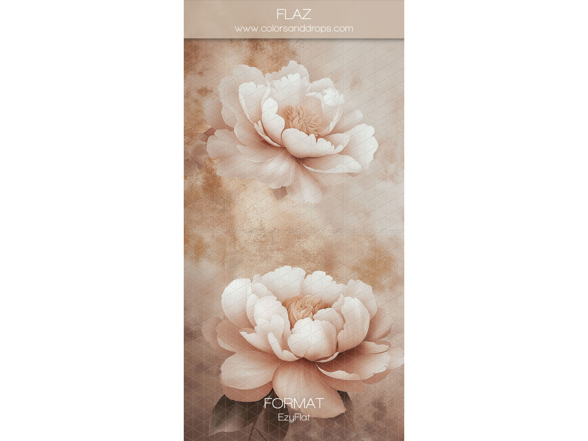 Photo backdrop Flazi – cream peonies on sienna background | Colors&Drops