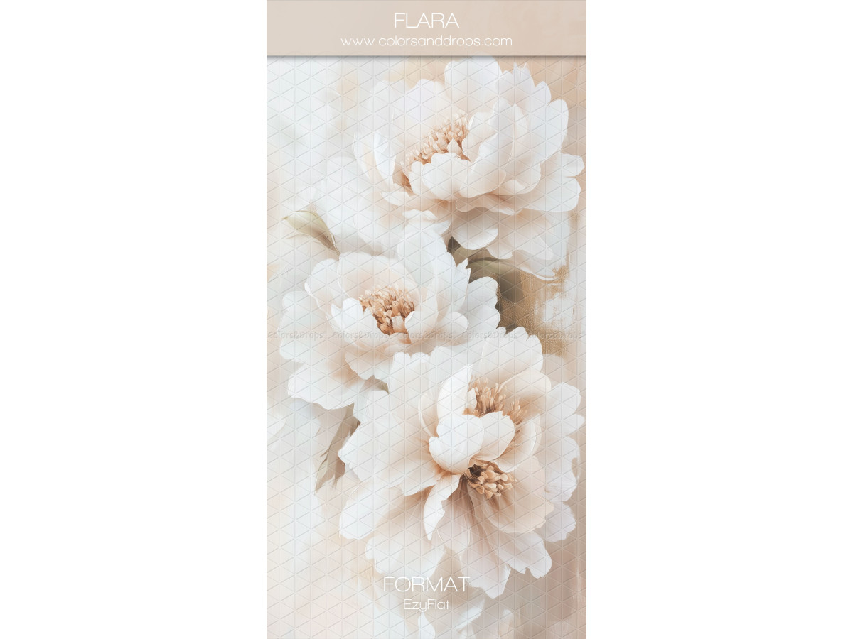 Photo backdrop Flara – painted white peonies on light background | Colors&Drops