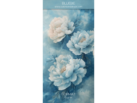 Fond photo Bluebe – pivoines bleu clair sur fond bleu ciel | Colors&Drops