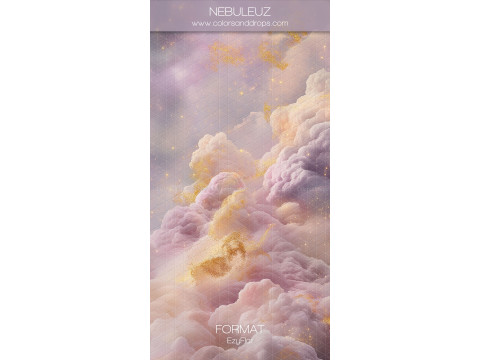 Photo backdrop Nebuleuz – pink, purple and golden clouds | Colors&Drops