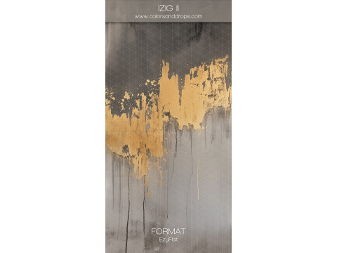 Grey textured photo backdrop Izgi II – grey texture with dripping gold band | Colors&Drops