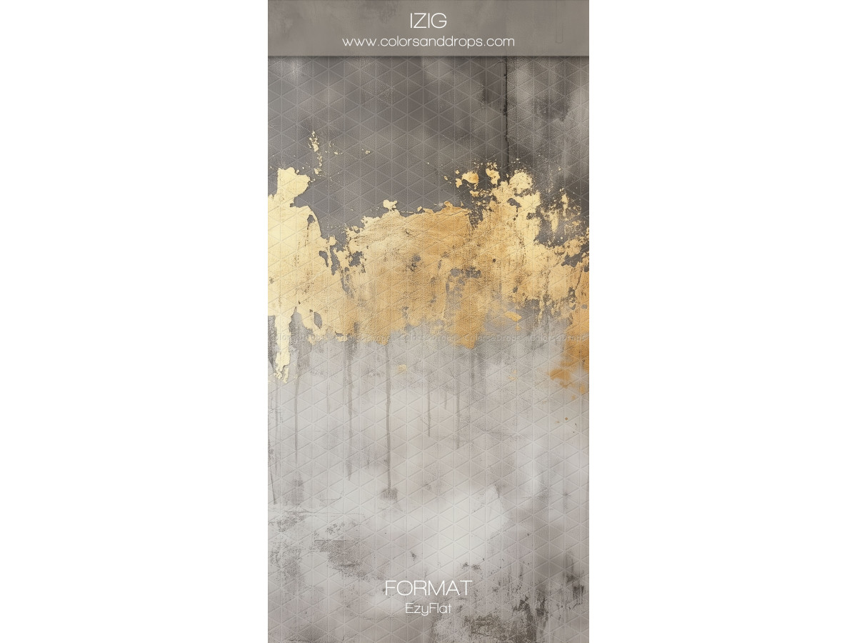 Grey textured photo backdrop Izgi – grey and white texture with gold band | Colors&Drops
