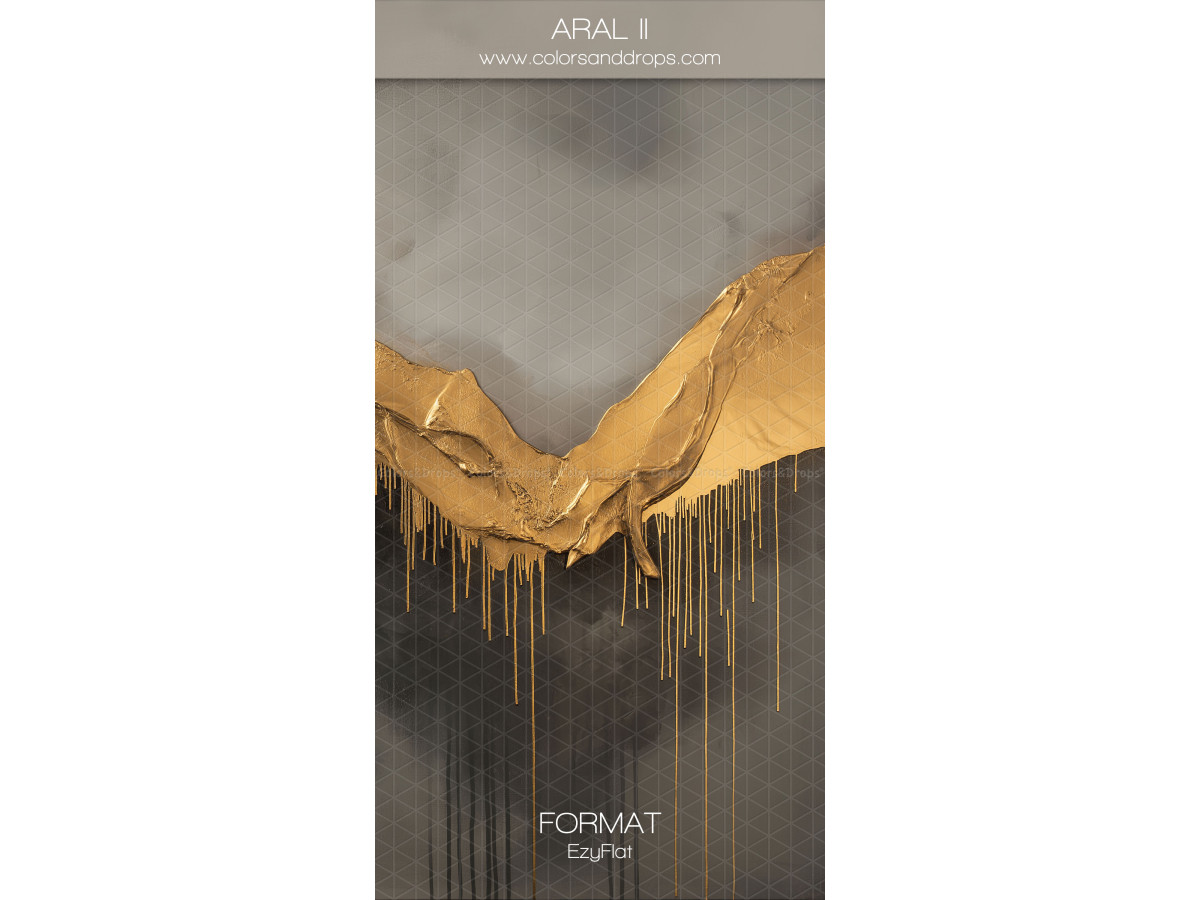 Grey textured photo backdrop Aral II – grey texture with dripping gold wave | Colors&Drops