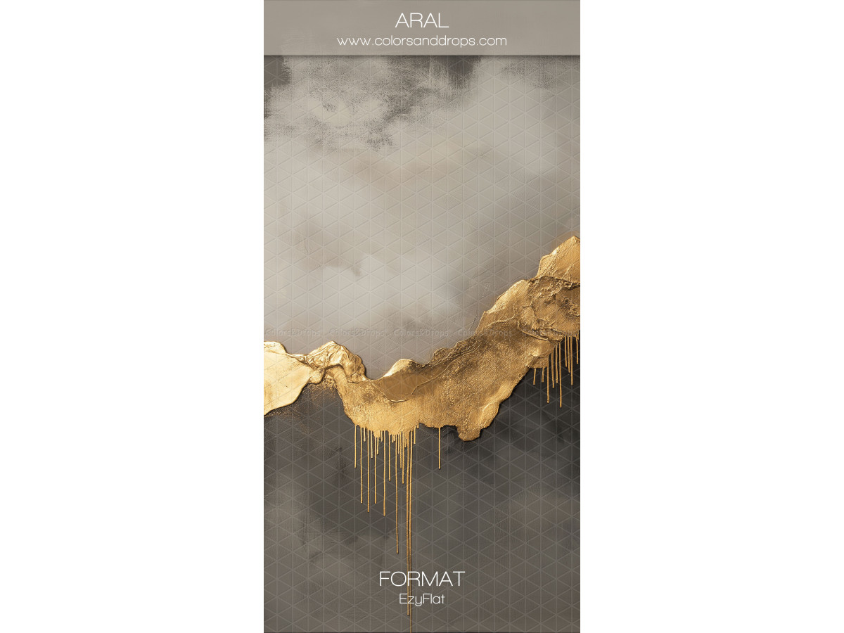 Grey textured photo backdrop Aral – cloudy grey texture with gold wave | Colors&Drops