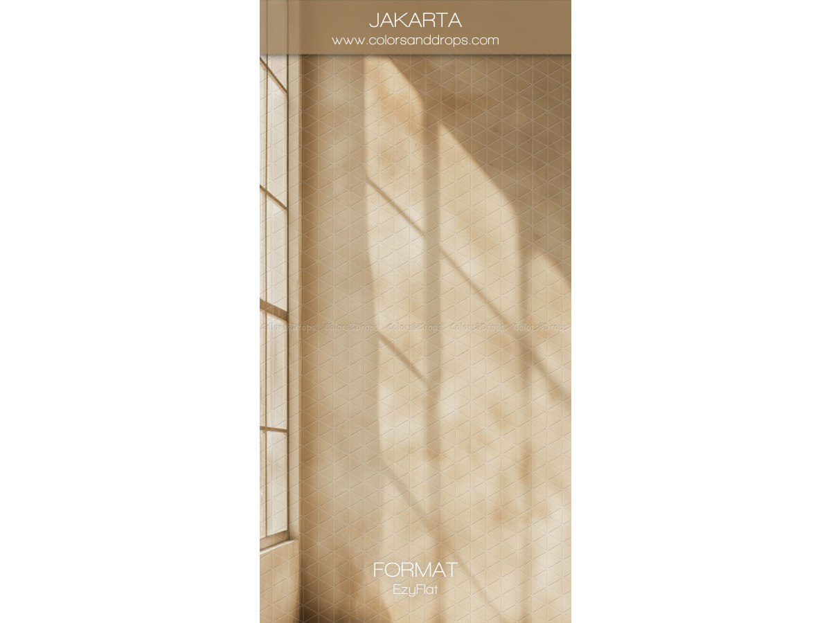 Photo backdrop Jakarta – beige wall with window and light shadows | Colors&Drops