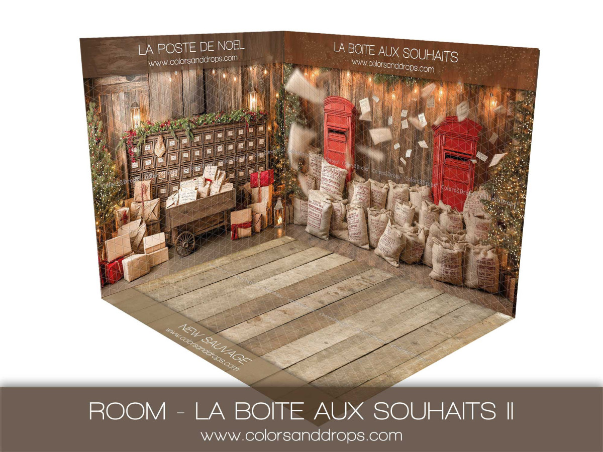 Fond photo d'angle de Noël La Boite aux Souhaits II – boîtes aux lettres et sacs postaux | Colors&Drops